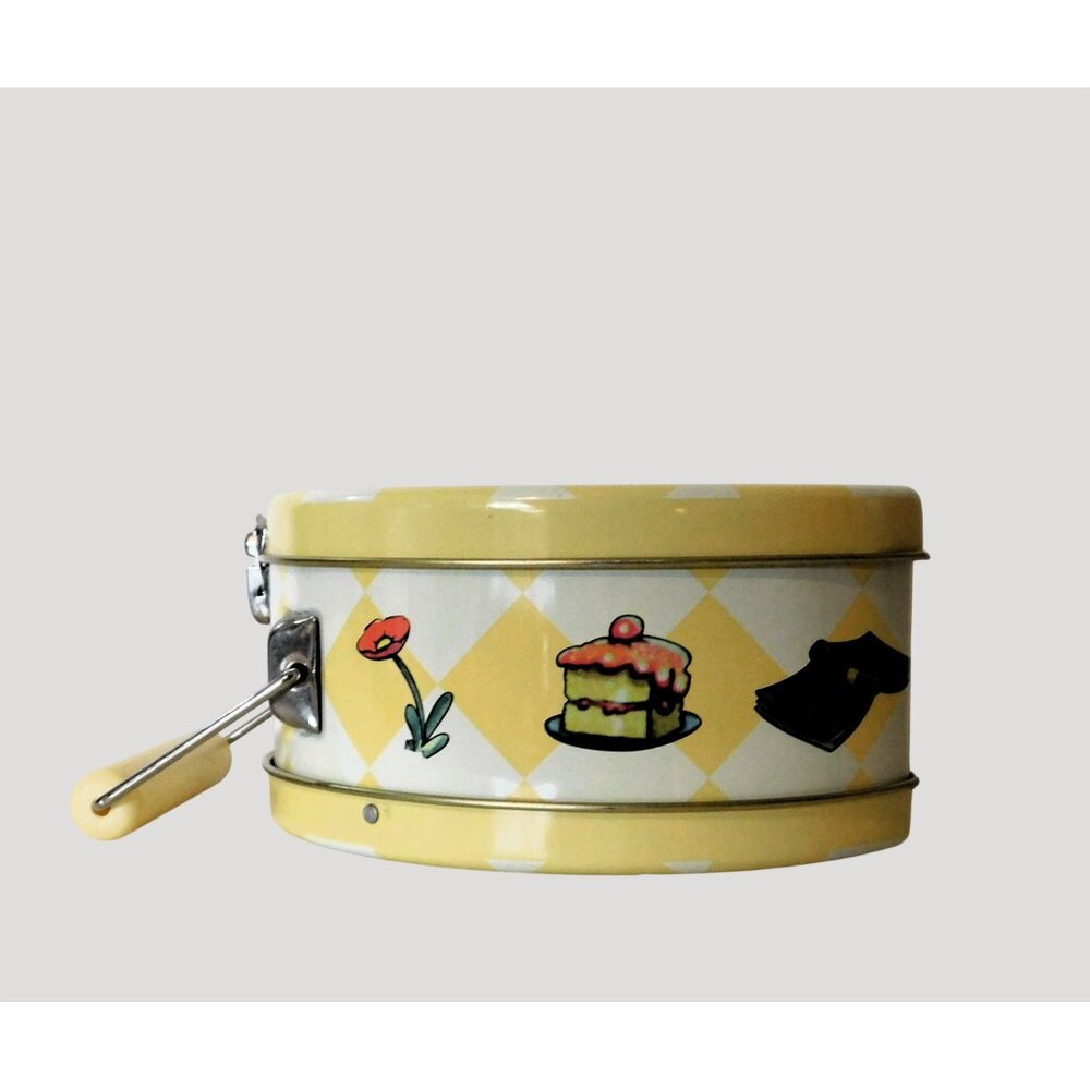 Disney Minnie Mouse Collectible Tin Mini Lunch Box Vintage 1998 Round Yellow 6x6 - Picture 4 of 12